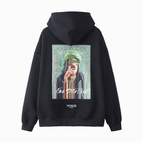"Vibe Different" Patch Oversized Hoodie