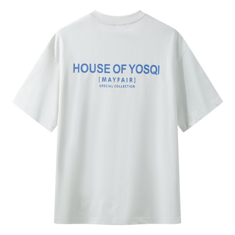 Mayfair Tee (Grey / Blue Rock Print)
