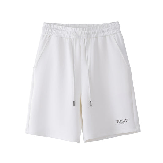 Embrossed YOSQI Metal logo Shorts (White)
