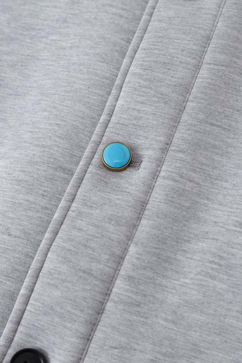 Jade Button Bomber Jacket