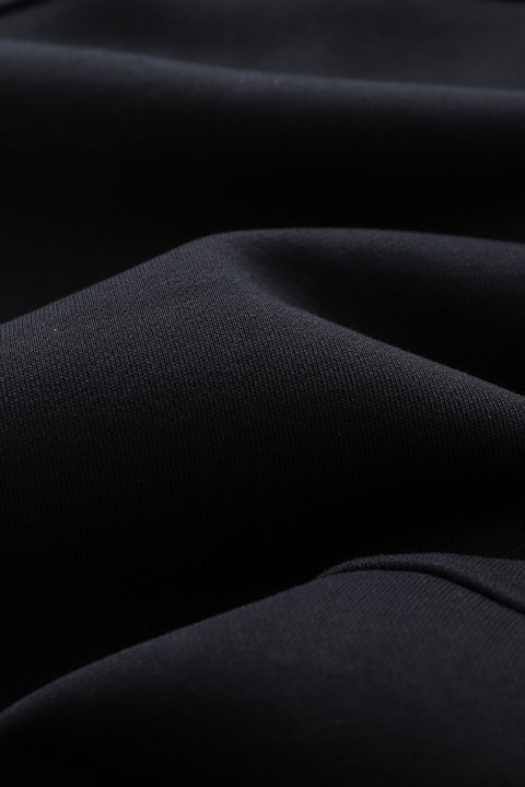 Black Slogan Zip Hoodie