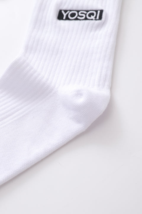 Yosqi X The Sneaker Critic Socks (White) (3 Pack)