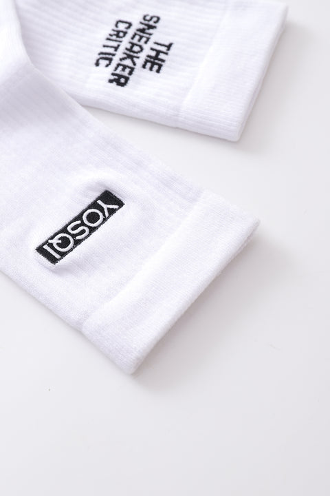 Yosqi X The Sneaker Critic Socks (White) (3 Pack)