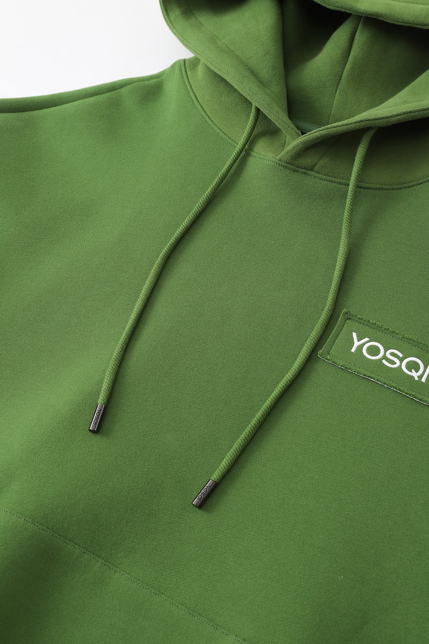 YOSQI Classic Logo Patch Oversized Green Hoodie