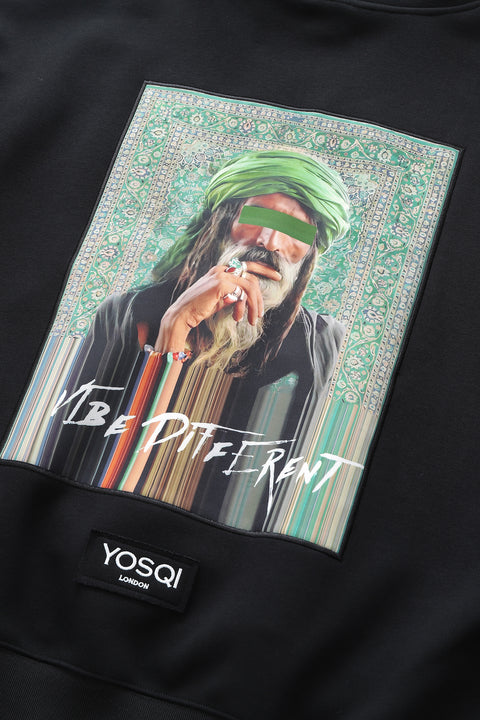 "Vibe Different" Patch Oversized Hoodie