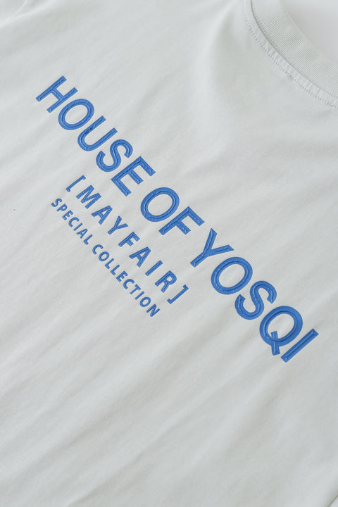 Mayfair Tee (Grey / Blue Rock Print)