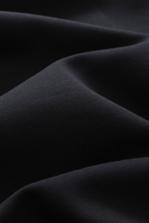 YOSQI Logo Patch Oversized Hoodie-Black