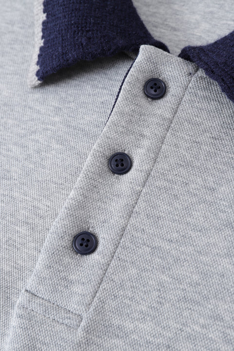 Knitted Collar Polo Tee