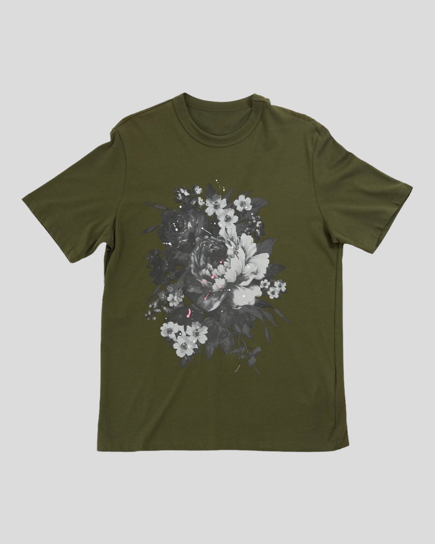 Khaki Green Flower Tee