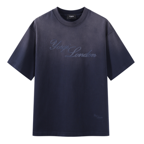 Blue London Script Tee