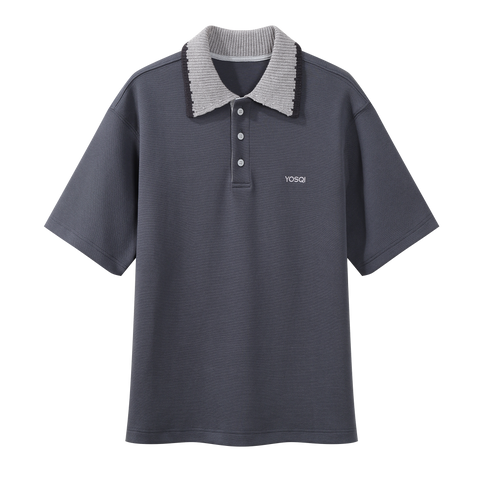 Knitted Collar Polo Tee