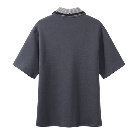 Knitted Collar Polo Tee