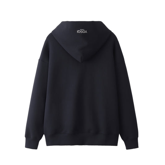 YOSQI Embossed Metal Logo Hoodie(Black)