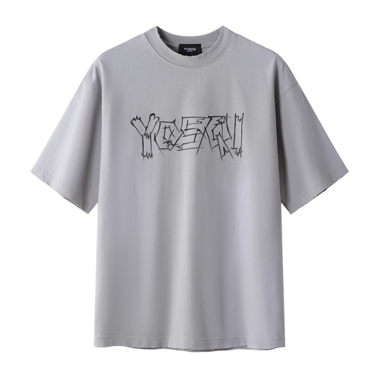 'Art Icon' Baggy Fit Grey T-Shirt