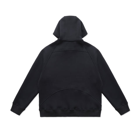 Black Slogan Zip Hoodie