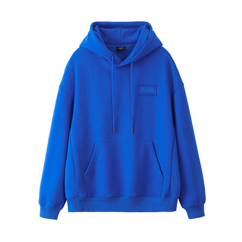 YOSQI Logo Patch Oversized Hoodie-Royal Blue