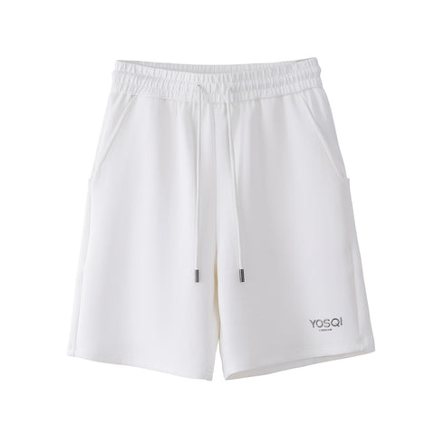 Embrossed YOSQI Metal logo Shorts (White)