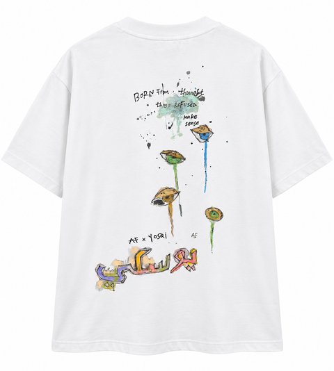 A Thought that refuses to make sense hand-painted tee