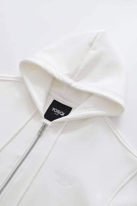 Yosqi London Zipped Hoodie(White)