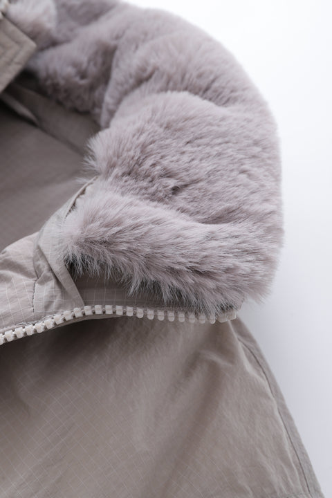 Shield Puffer Jacket with Faux Fur Collar