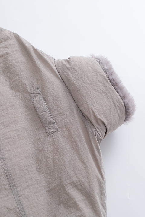 Shield Puffer Jacket with Faux Fur Collar