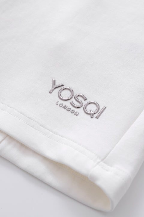 Embrossed YOSQI Metal logo Shorts (White)