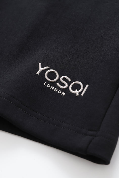 Embrossed YOSQI Metal logo Shorts (Black)