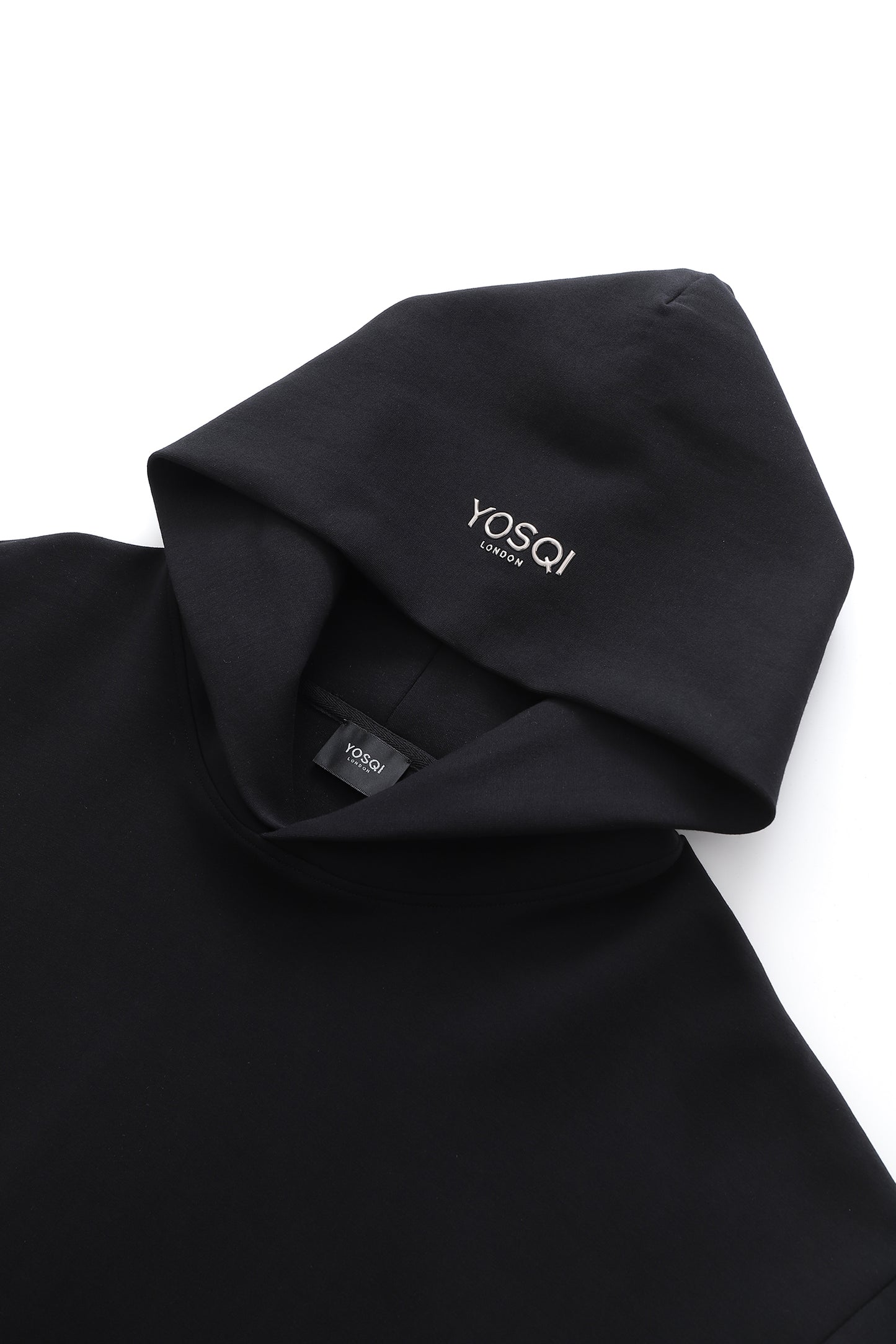 YOSQI Embossed Metal Logo Hoodie(Black)