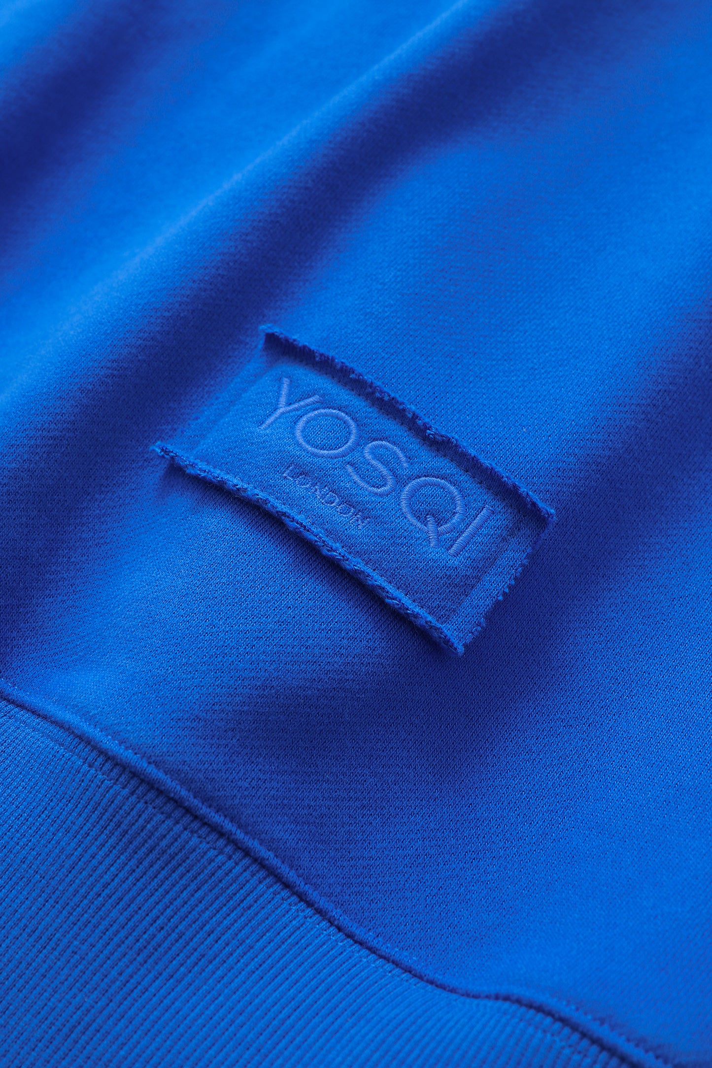 YOSQI Logo Patch Oversized Hoodie-Royal Blue