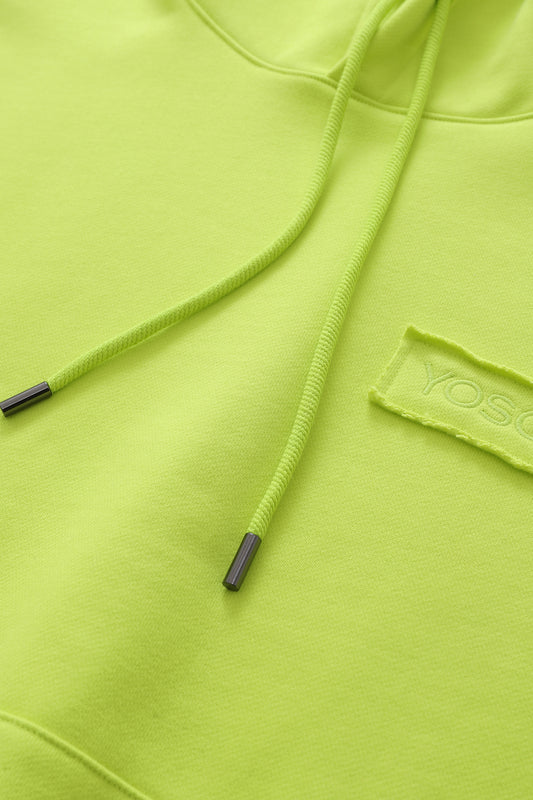 YOSQI Logo Patch Oversized Hoodie-Lime Green