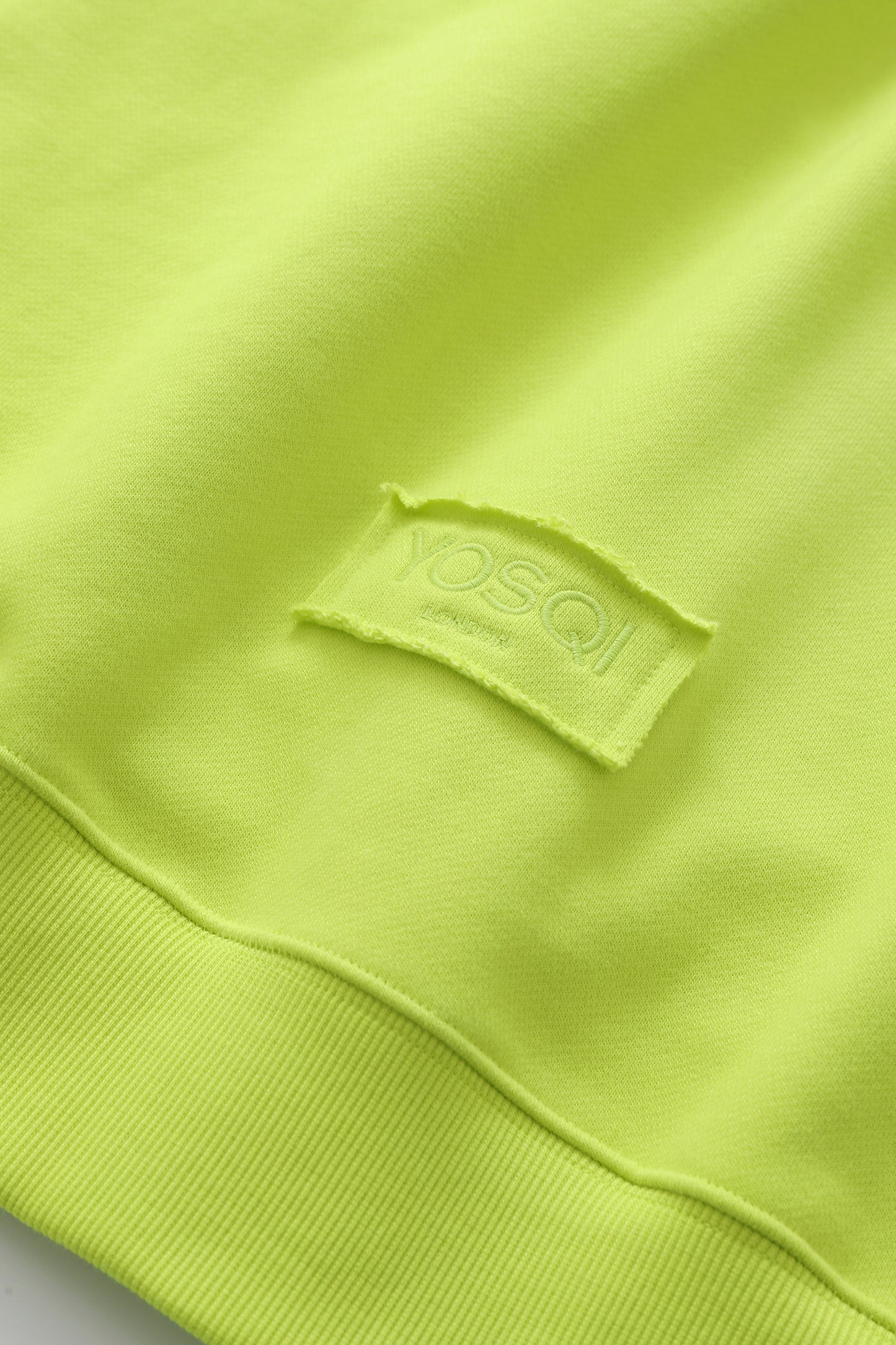 YOSQI Logo Patch Oversized Hoodie-Lime Green
