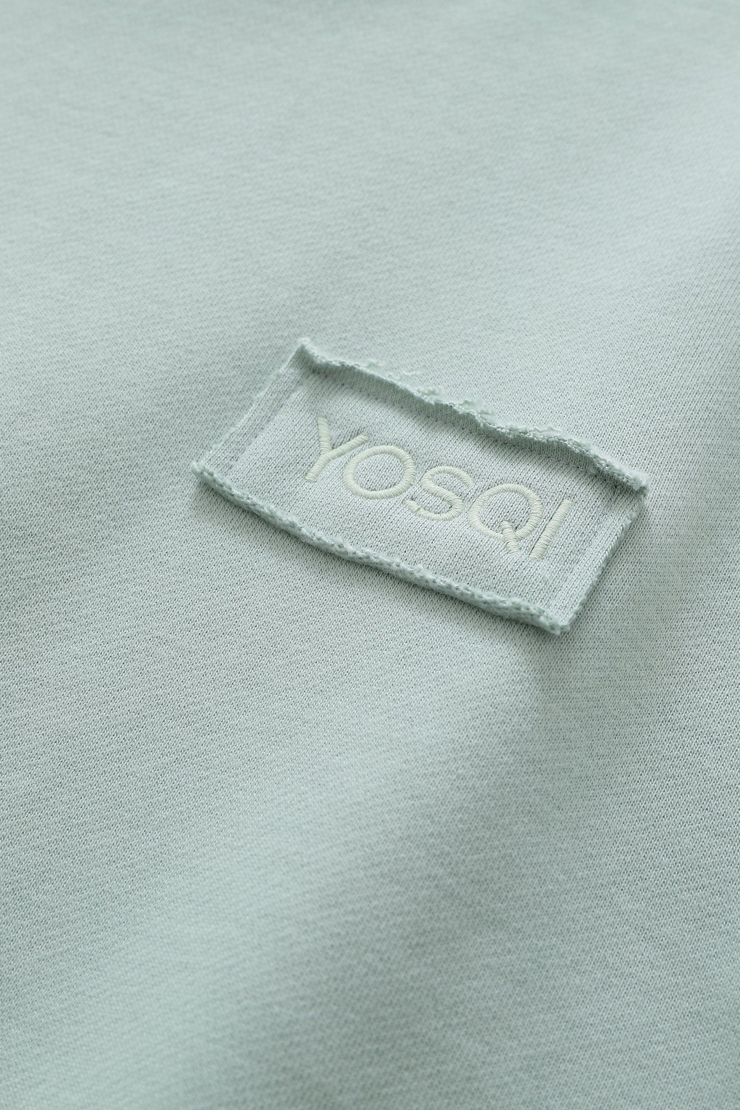 YOSQI Logo Patch Oversized Hoodie-Washed Green