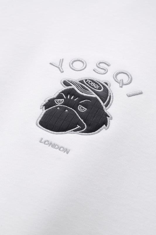 Yosqi Mascot Oversized Hoodie- Blue Skateboarder(White)