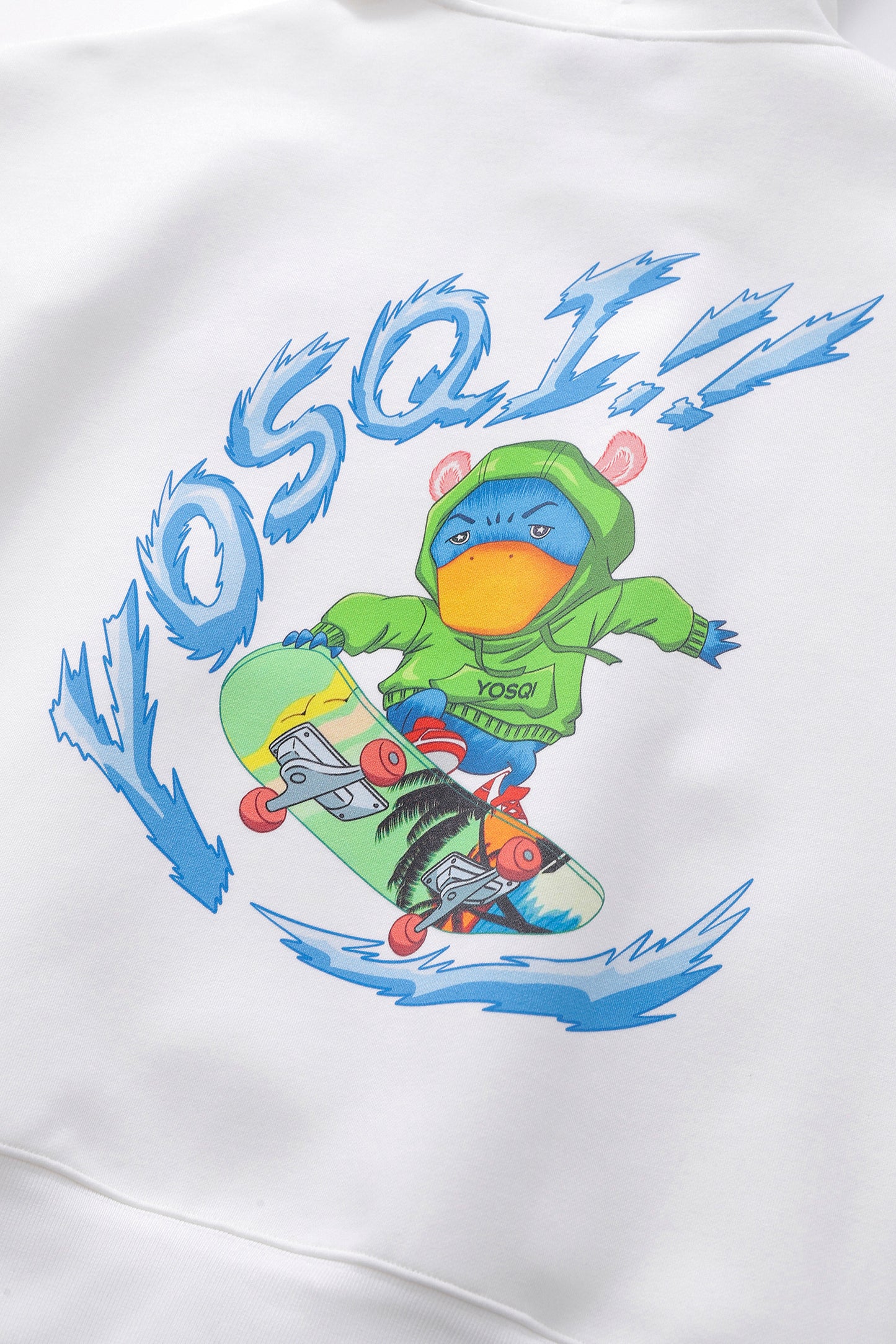Yosqi Mascot Oversized Hoodie- Green Skateboarder