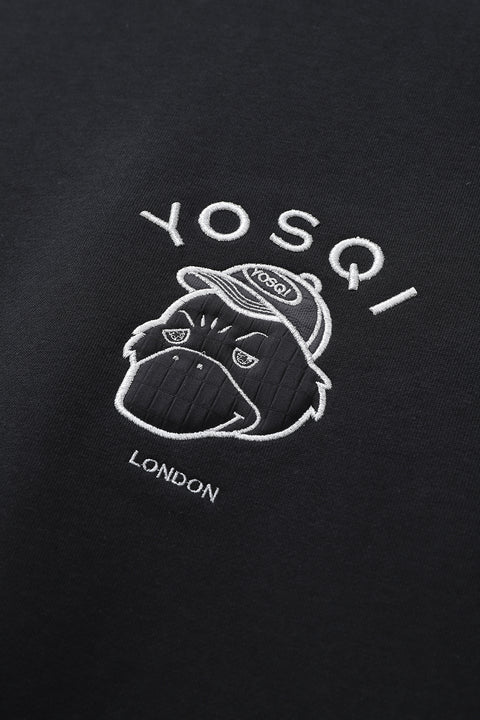 Yosqi Mascot Oversized Hoodie- White Skateboarder