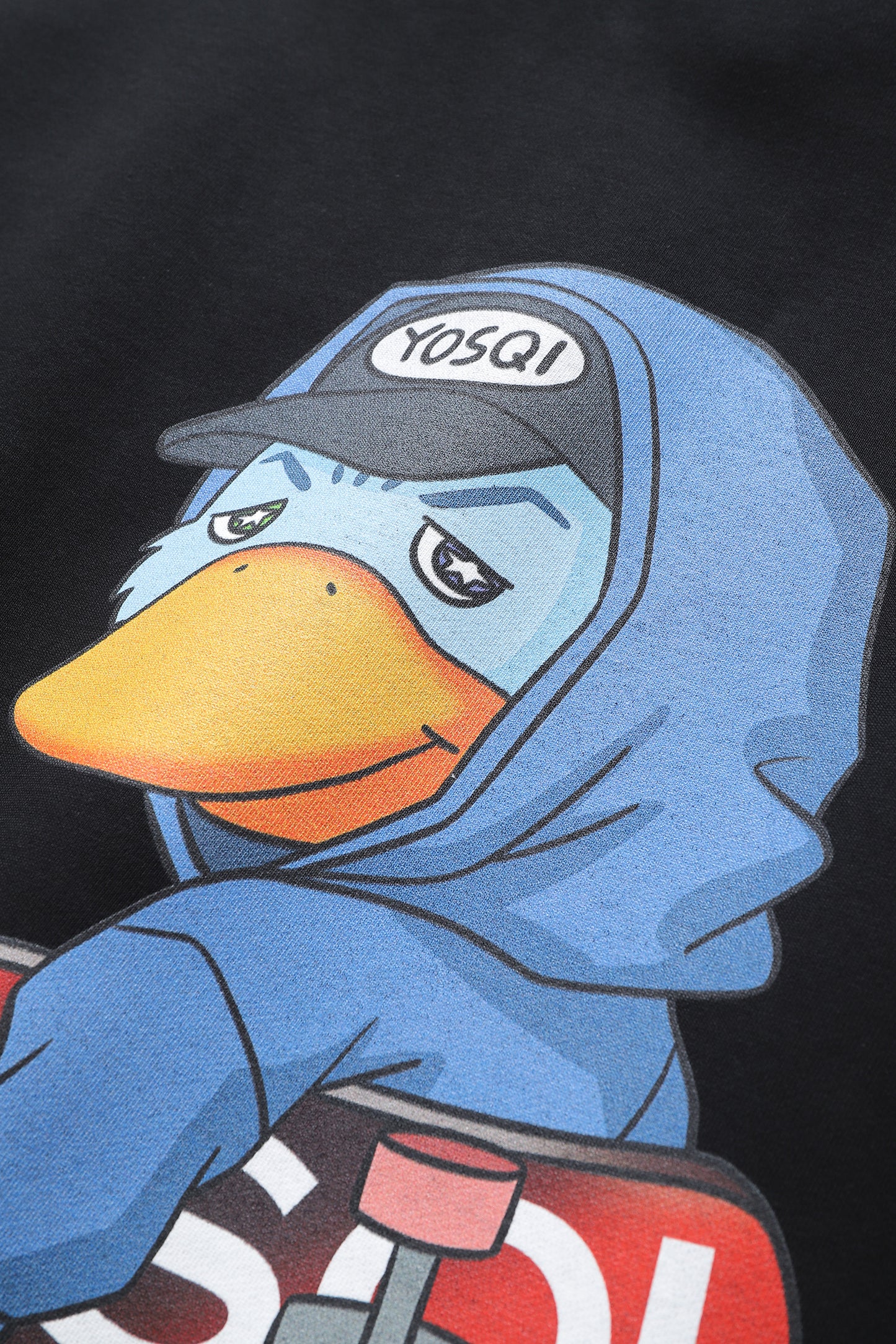 Yosqi Mascot Oversized Hoodie- Blue Skateboarder(Black)