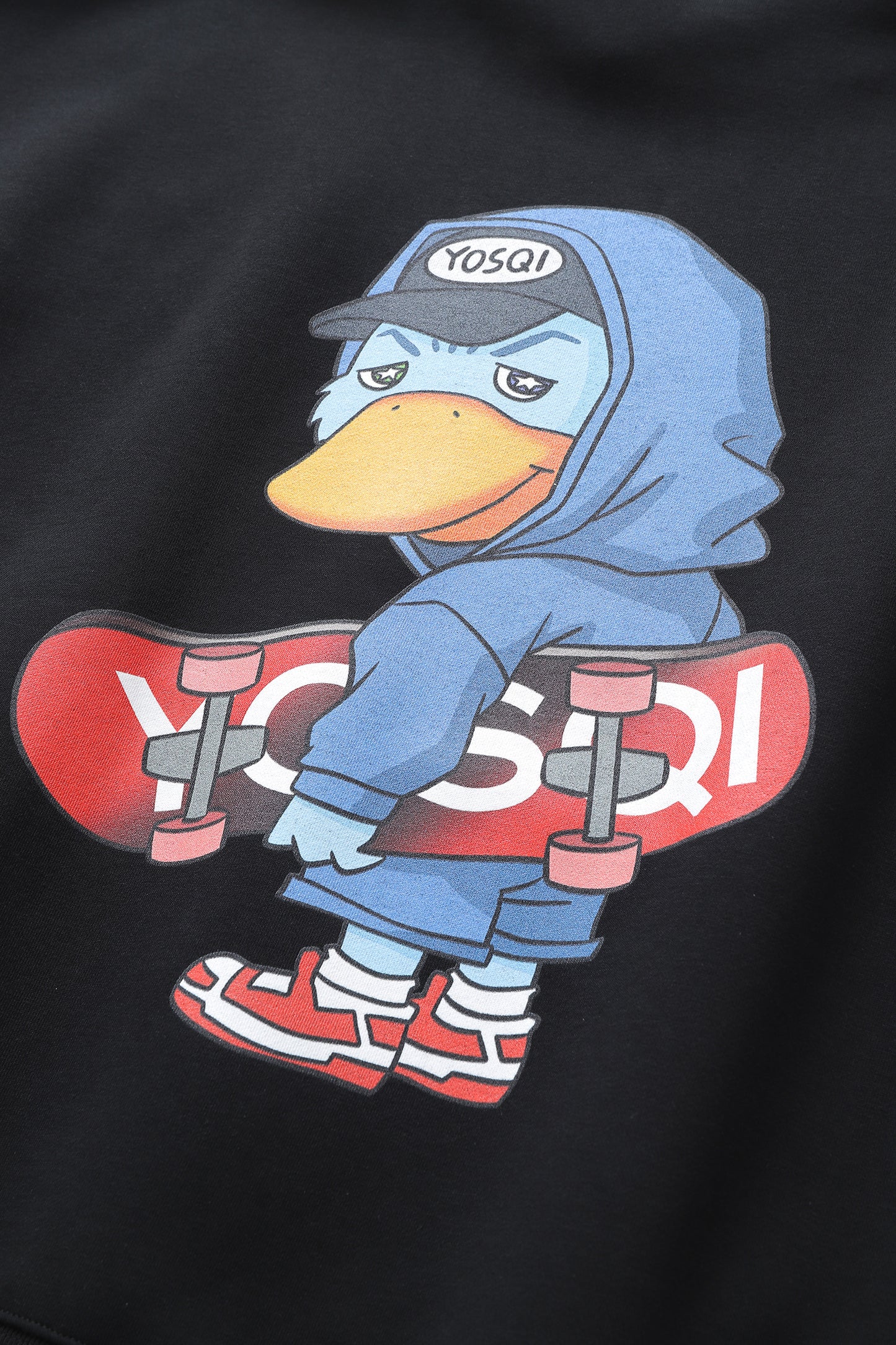 Yosqi Mascot Oversized Hoodie- Blue Skateboarder(Black)