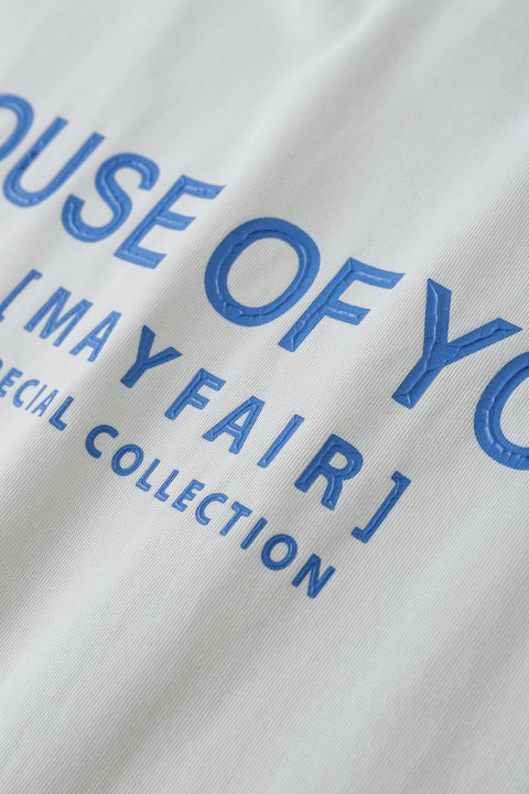 Mayfair Tee (Grey / Blue Rock Print)