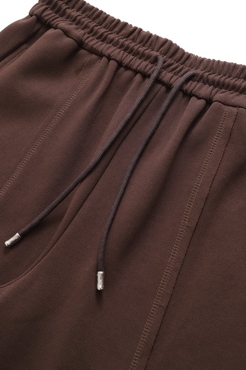 Brown Contrast Stitch Joggers