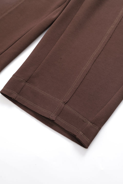 Brown Contrast Stitch Joggers