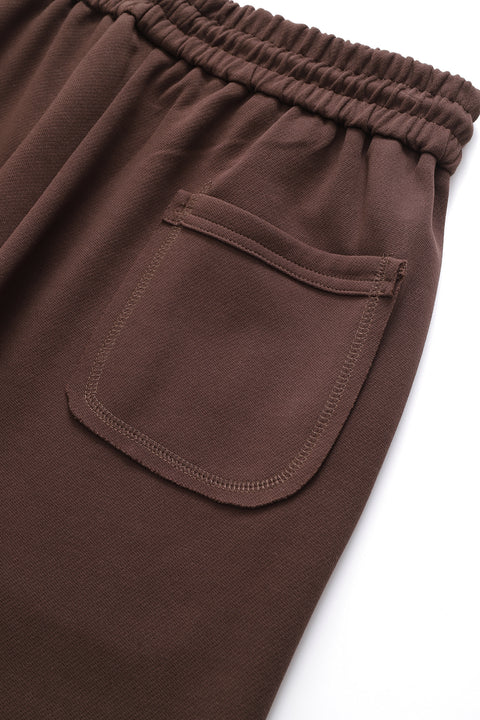 Brown Contrast Stitch Joggers