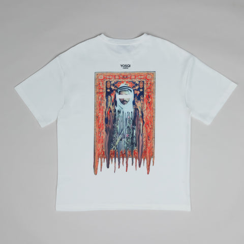 Yosqi White/orange Melting Carpet Print Tee