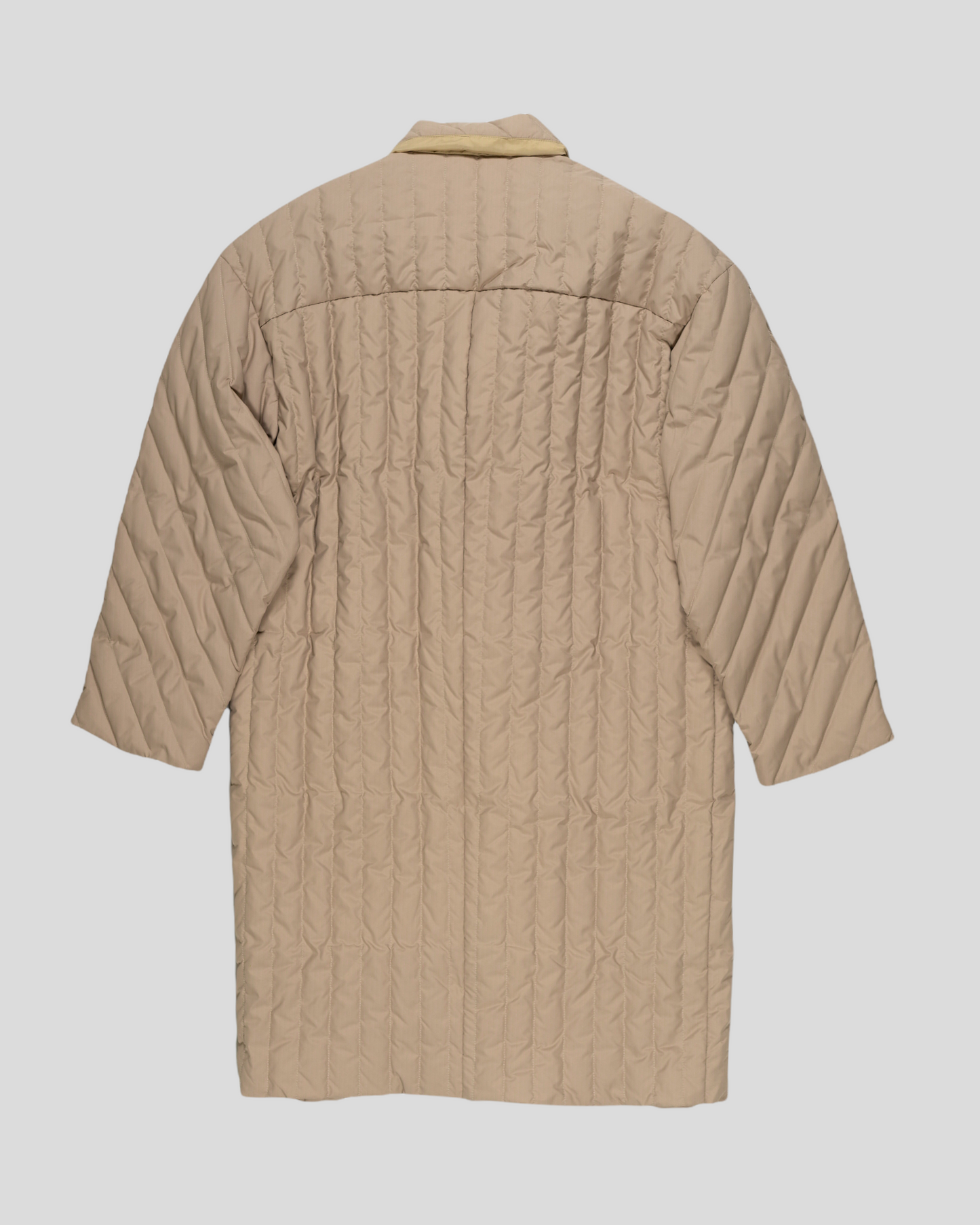 Sand Quilted Long Length Overshirt : Oversized