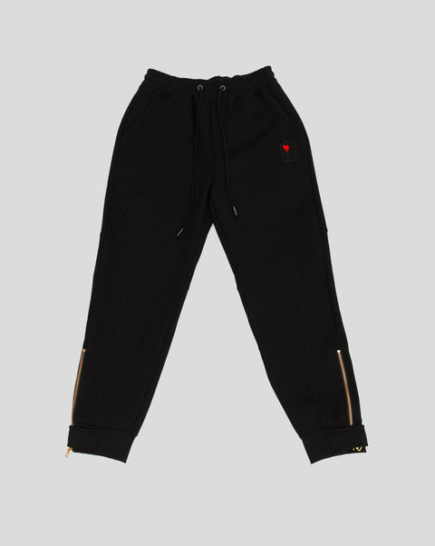 Zip-Cuffed House of Yosqi Logo Sweatpants (Black)