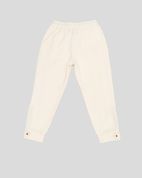 Zip-Cuffed House of Yosqi Logo Sweatpants (Cream)